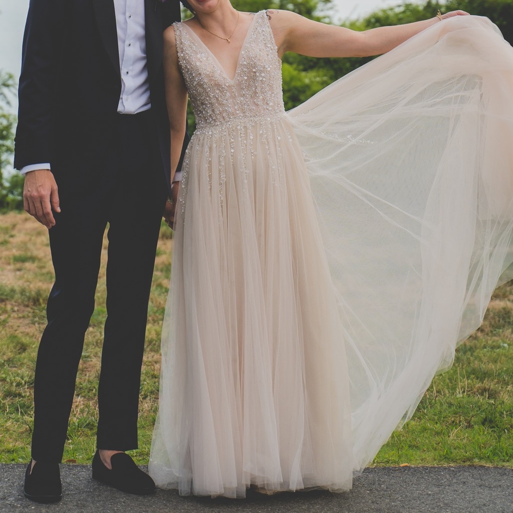 BHLDN Written in the Stars stunning wedding dress for the blushing bride!